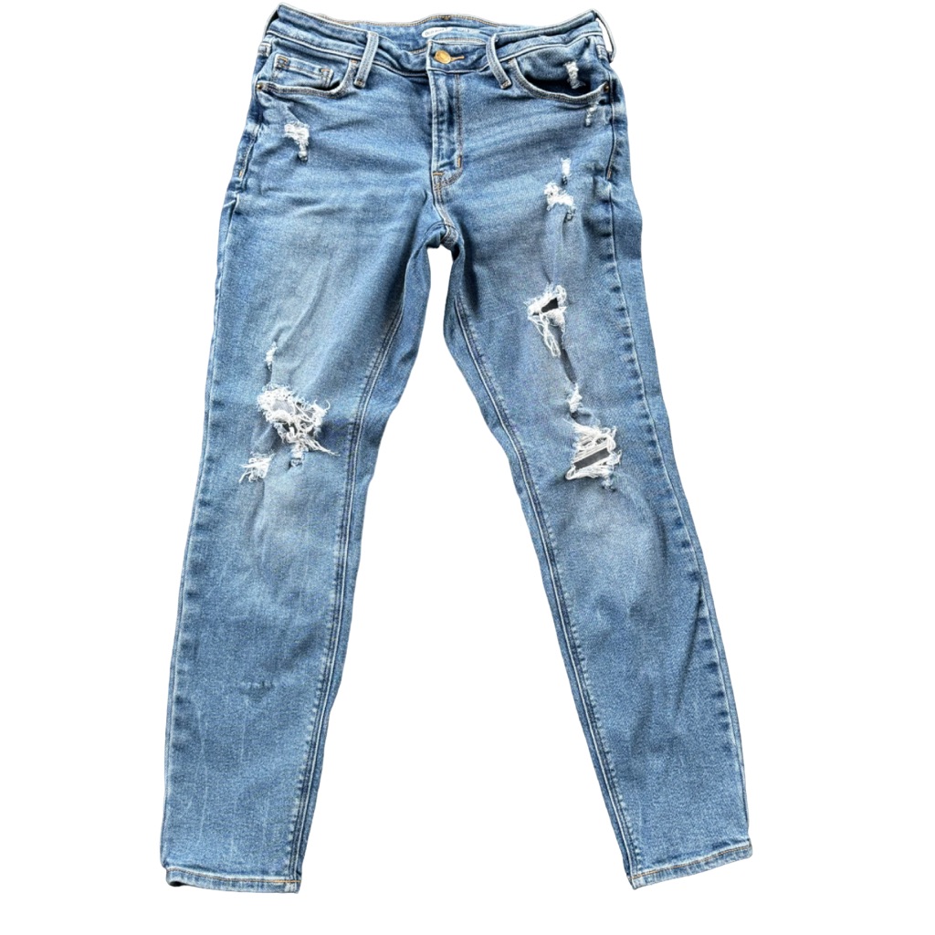 Old Navy Rock Star Women Super Skinny Blue Jeans Size 4 Distressed Destroyed